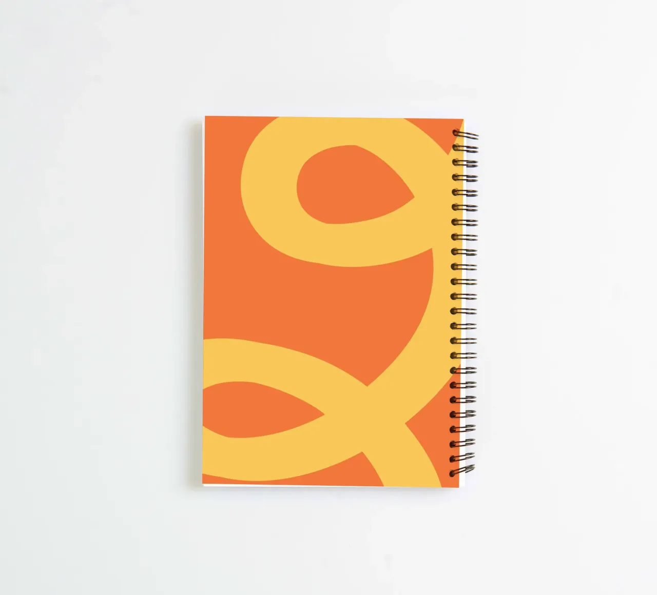 Golden Yellow Loops on Vibrant Orange spiral notebook by The Art Club