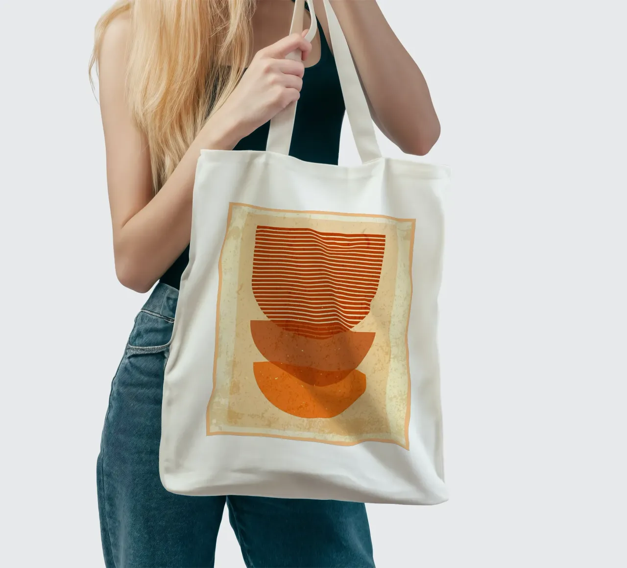 Forme geometriche minime borsa in juta da Jammie Studio