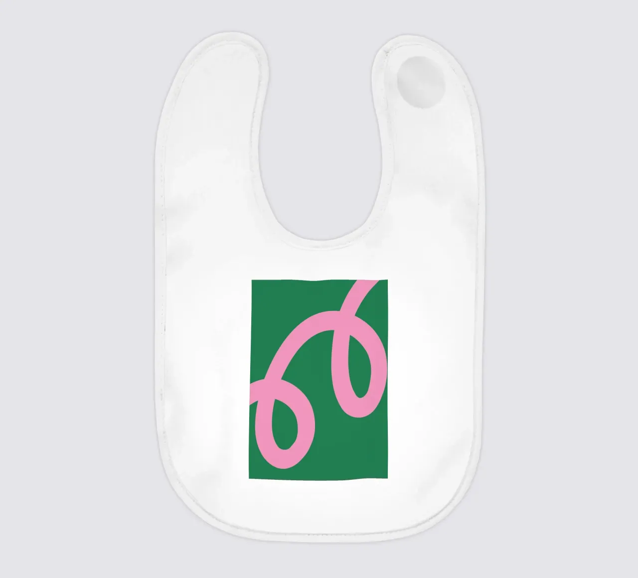 Linee astratte minimaliste in grassetto rosa su verde intenso bavaglino da The Art Club