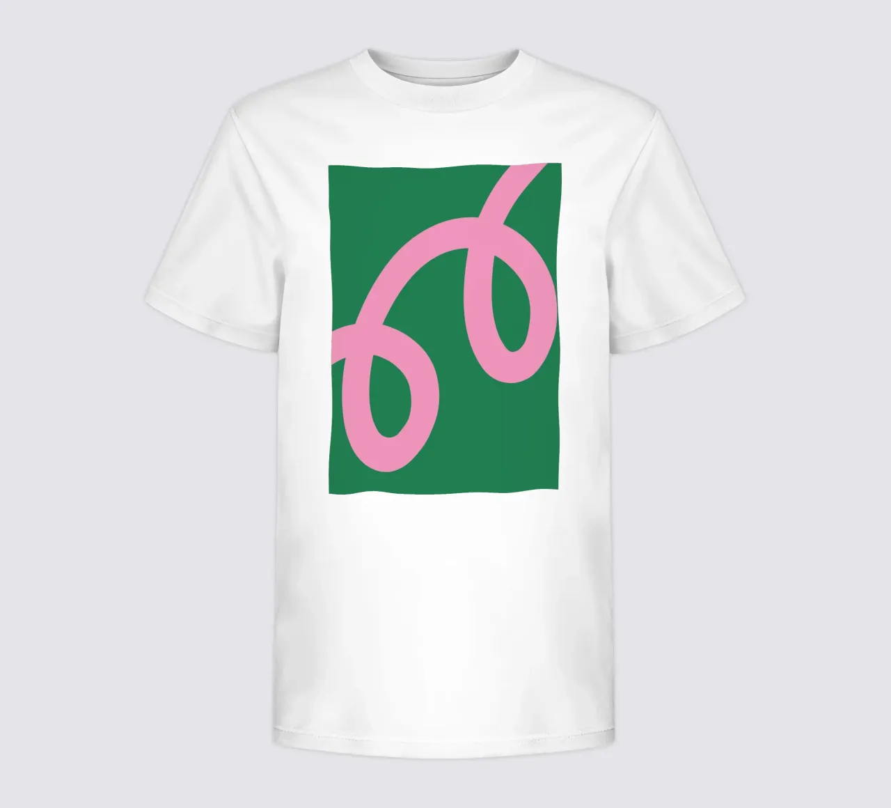 Abstract Minimalist Bold Pink Loop Lines on Deep Green kids t-shirt by The Art Club