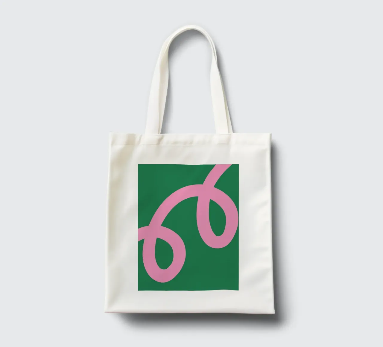 Abstract Minimalist Bold Pink Loop Lines on Deep Green tote bag by The Art Club