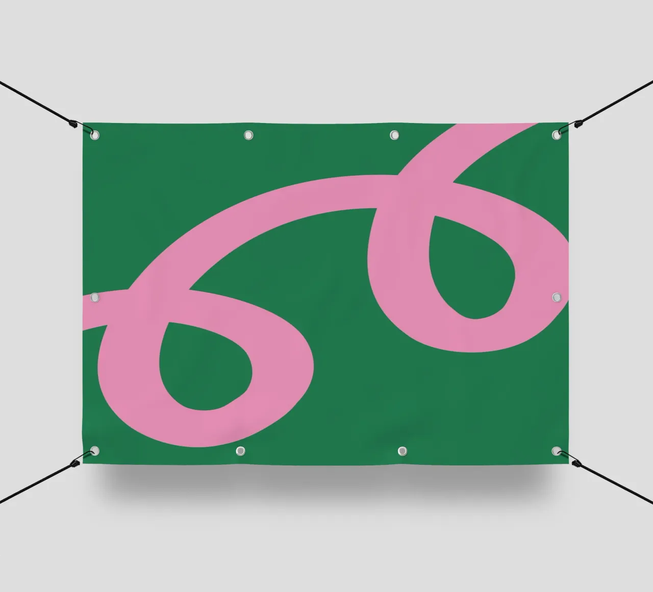 Abstract Minimalist Bold Pink Loop Lines on Deep Green pvc cover by The Art Club