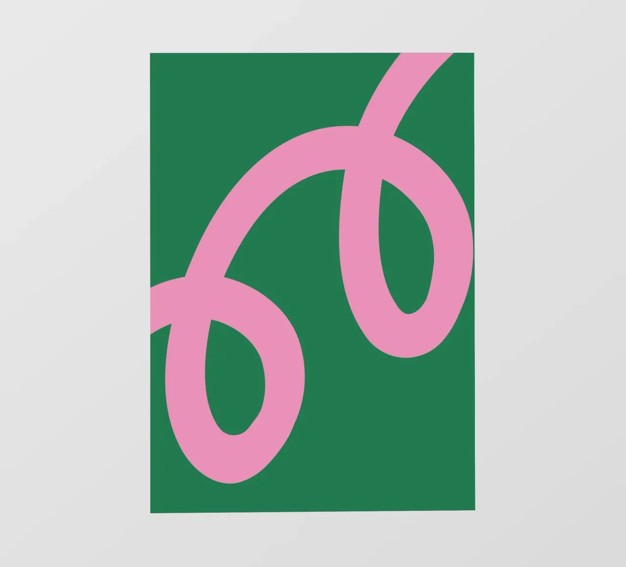 Abstract Minimalist Bold Pink Loop Lines on Deep Green pvc cover by The Art Club