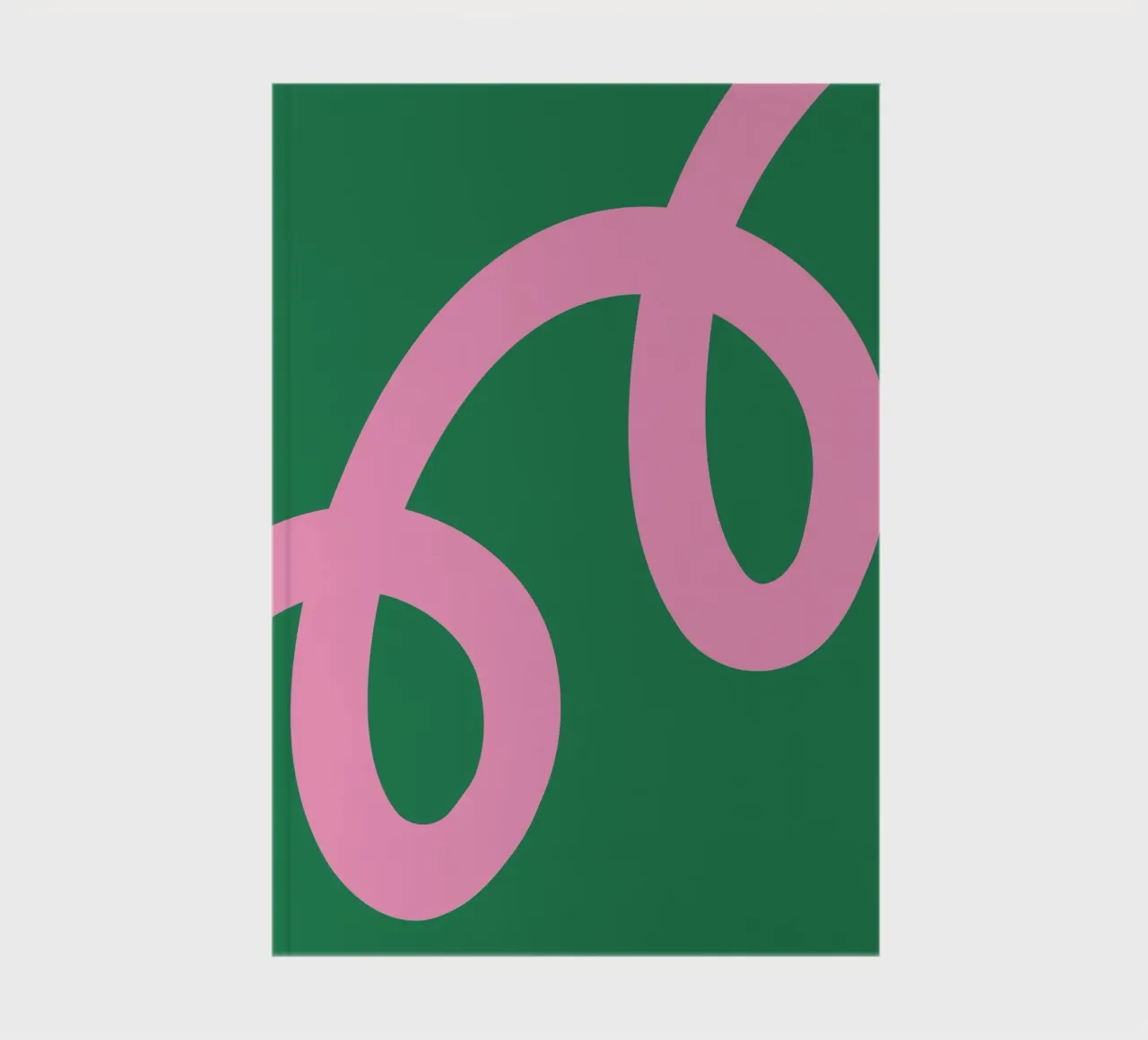 Abstract Minimalist Bold Pink Loop Lines on Deep Green notebook by The Art Club
