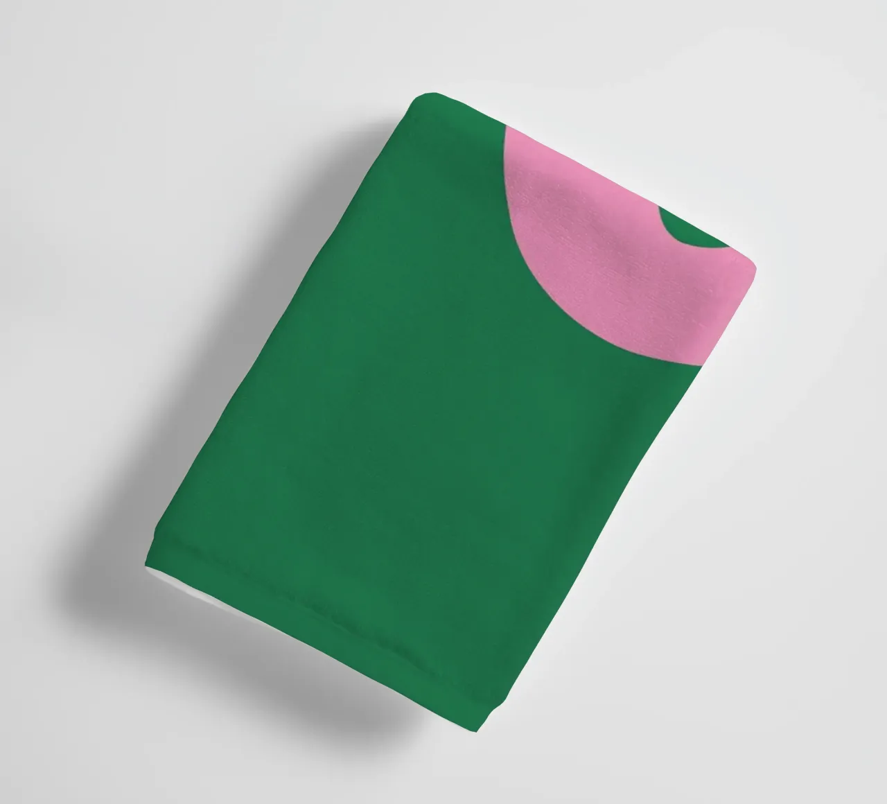 Abstract Minimalist Bold Pink Loop Lines on Deep Green towel by The Art Club