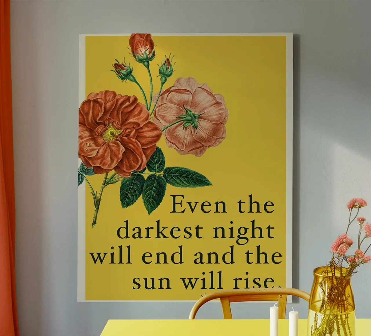 Selbst das dunkelste Zitat Leinwand mit Schattenfugenrahmen von Leahprint