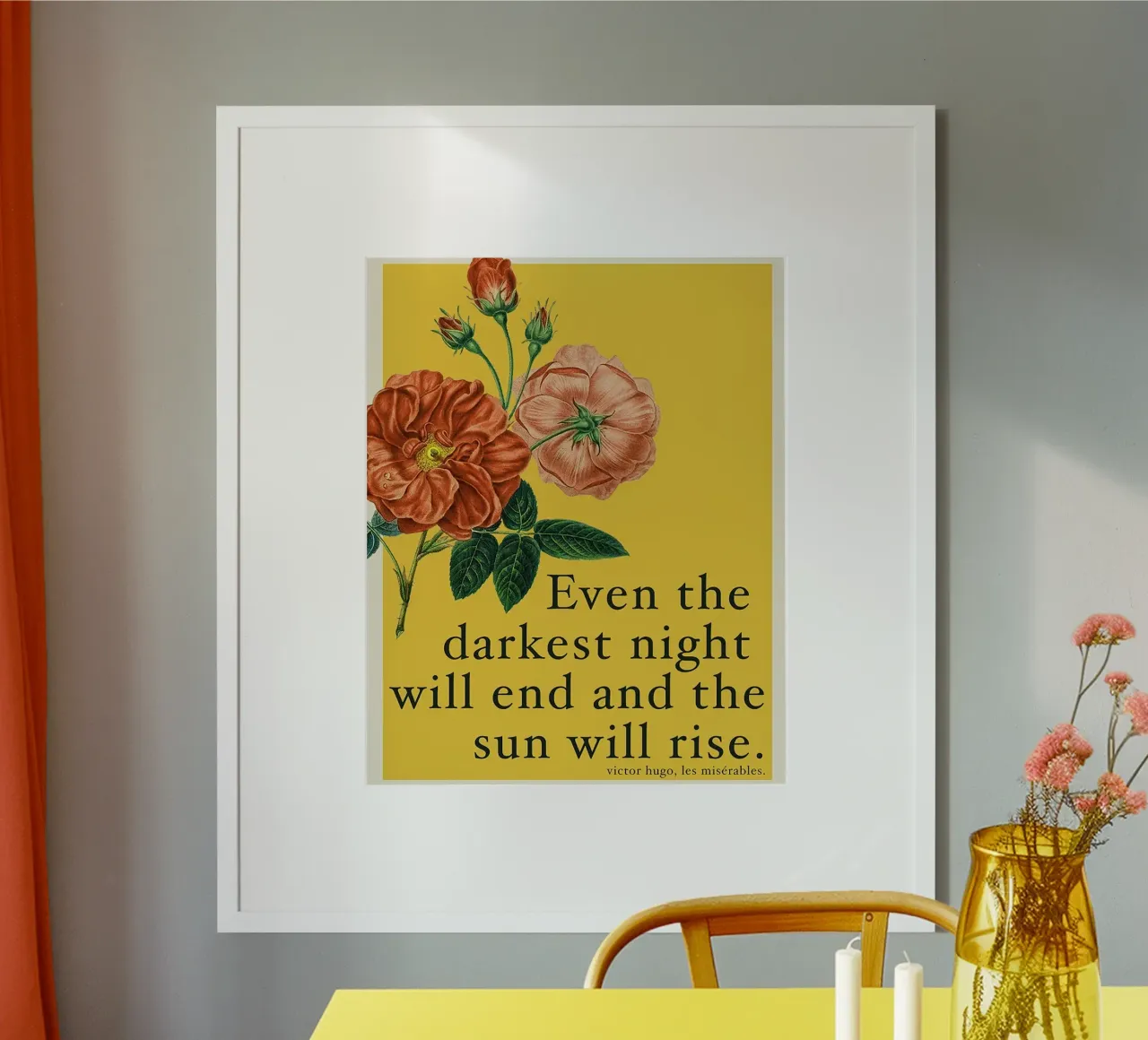 Selbst das dunkelste Zitat Poster mit Aluminium Rahmen von Leahprint