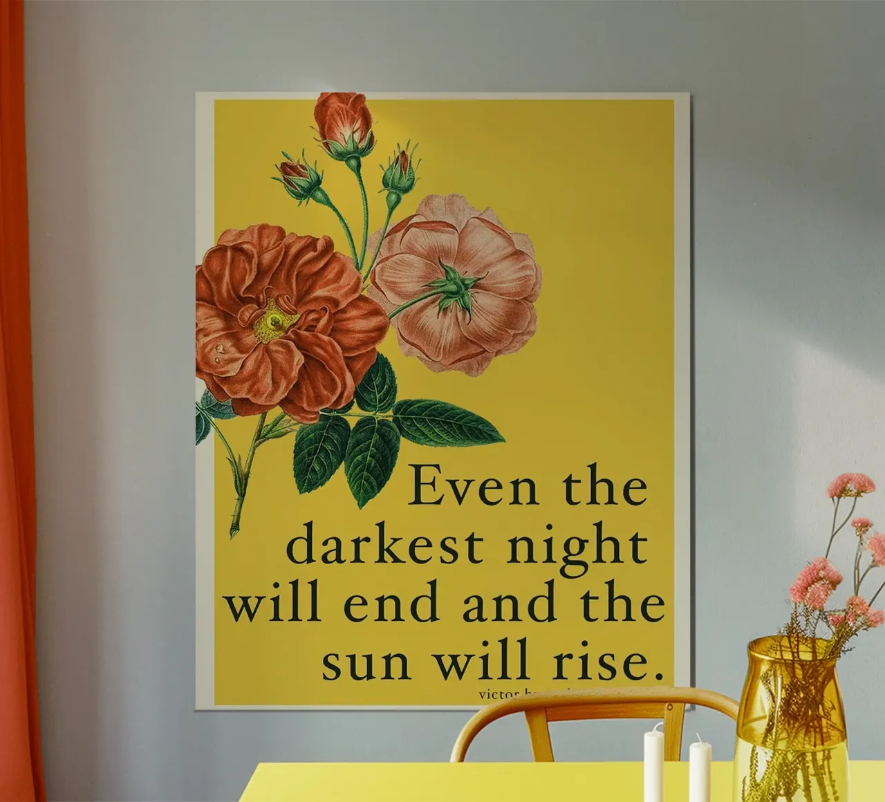 Selbst das dunkelste Zitat Poster mit Aluminium Rahmen von Leahprint