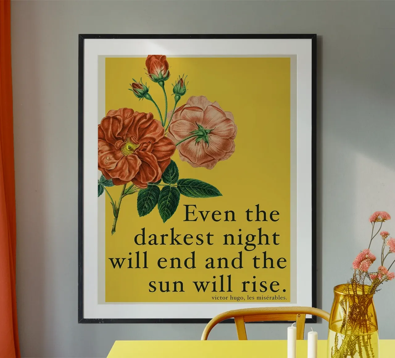 Selbst das dunkelste Zitat Poster mit Aluminium Rahmen von Leahprint