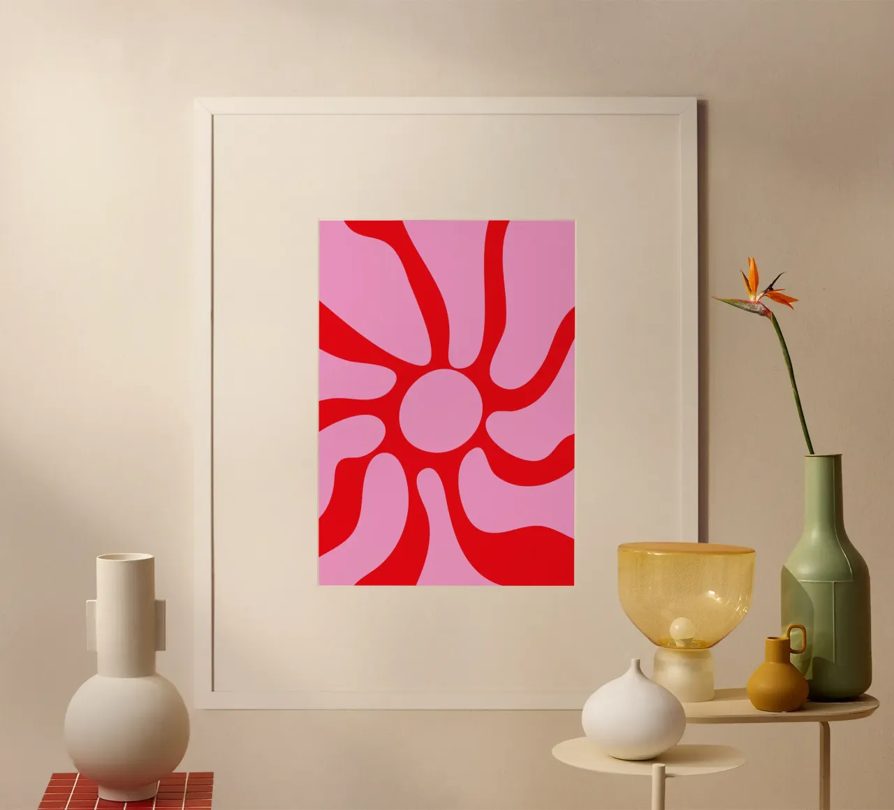 Arte grafica botanica in grassetto per interni moderni poster con telaio in legno da The Art Club
