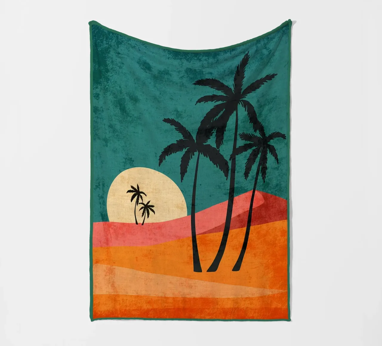 Poster al tramonto con alberi coperta in pile da Jammie Studio