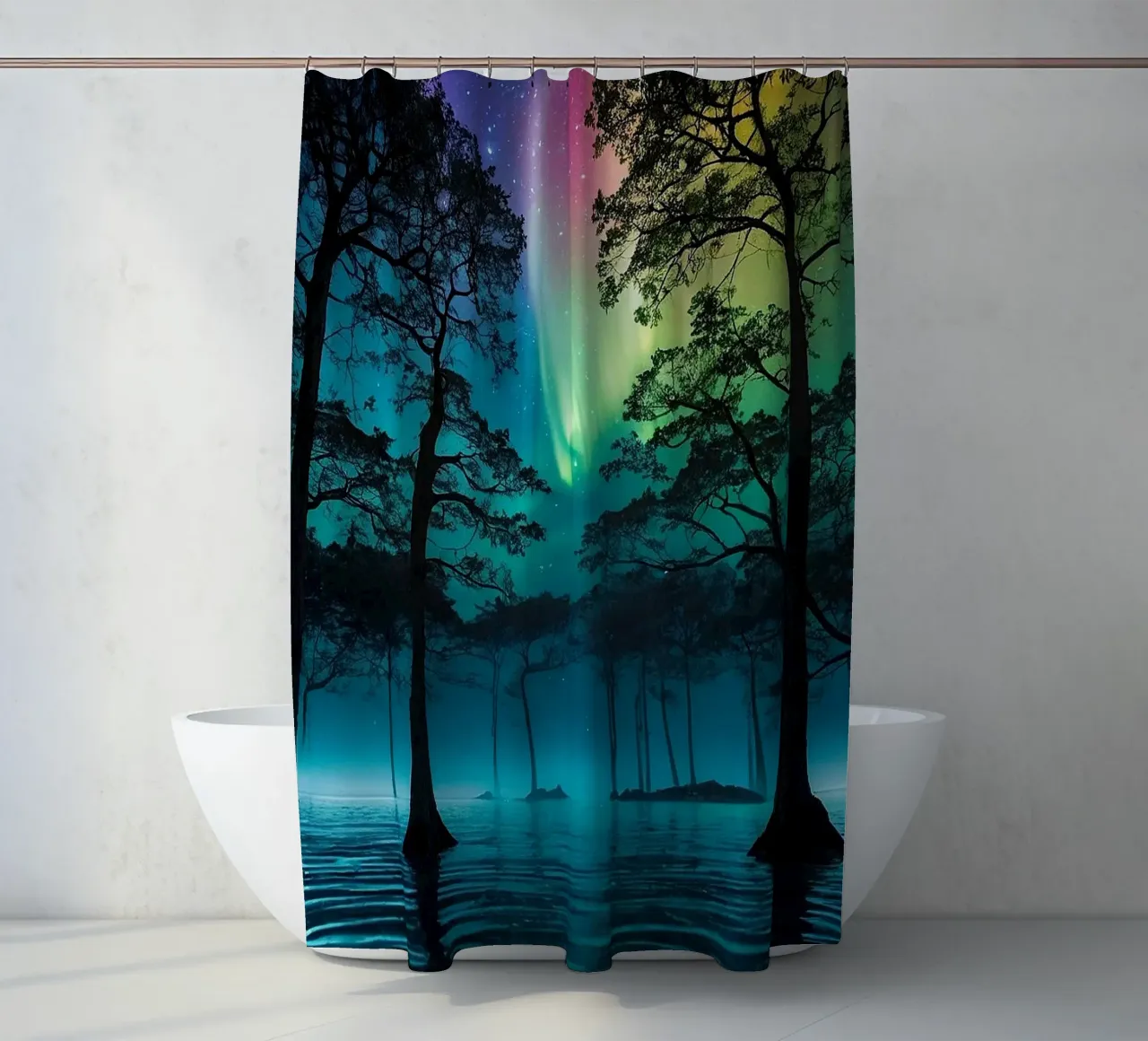 bellezza della foresta tenda da doccia da rock music