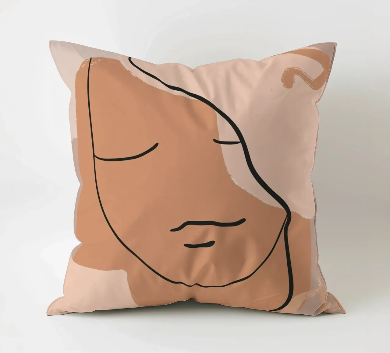 abstract face in lines cuscino da vintageshop