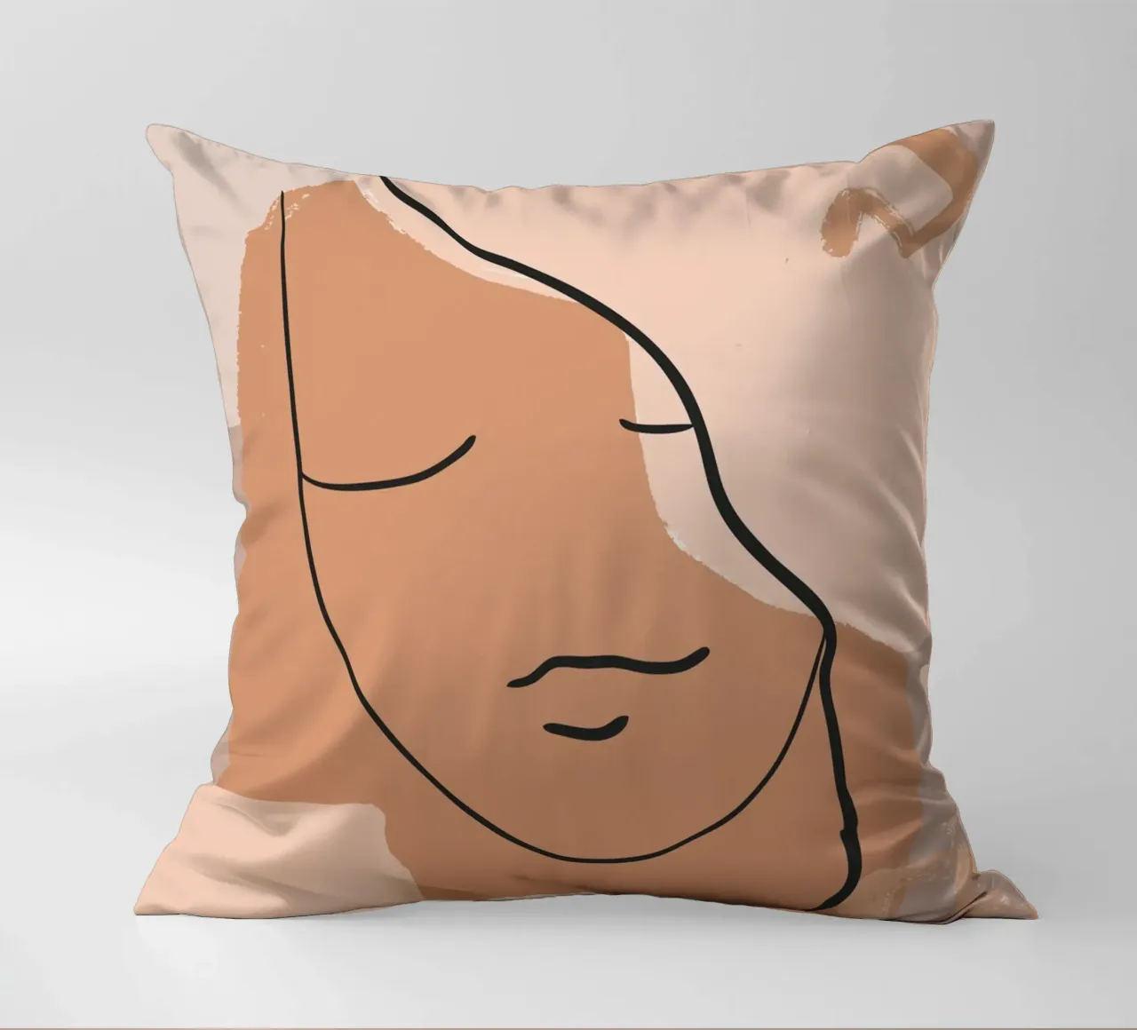 abstract face in lines cuscino da vintageshop