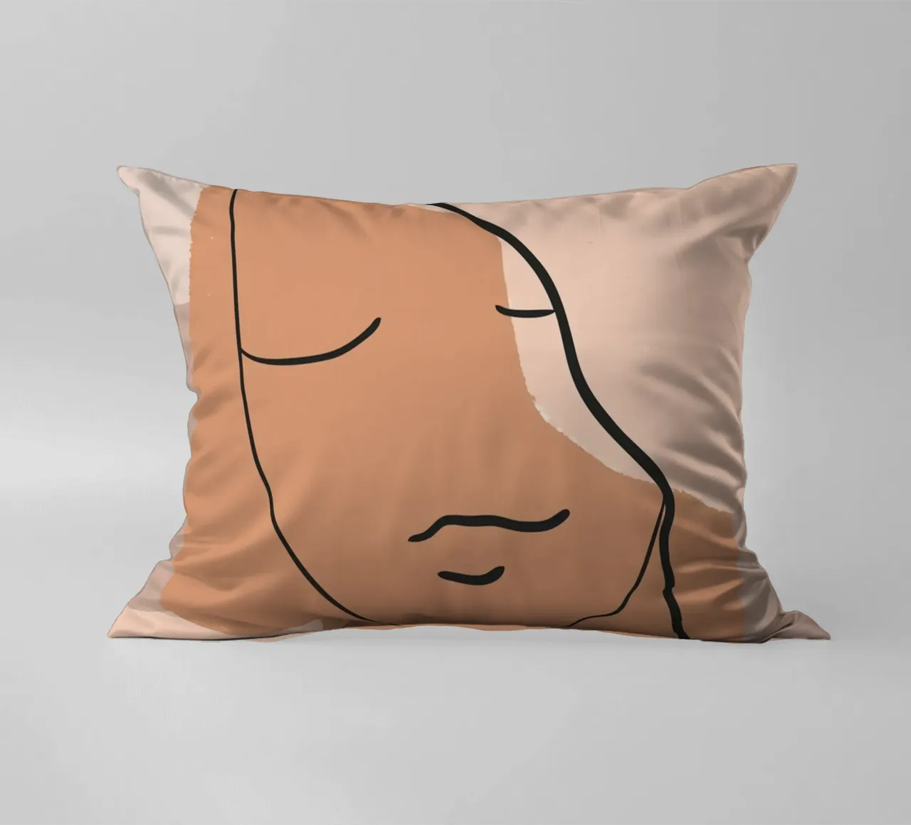 abstract face in lines cuscino da vintageshop