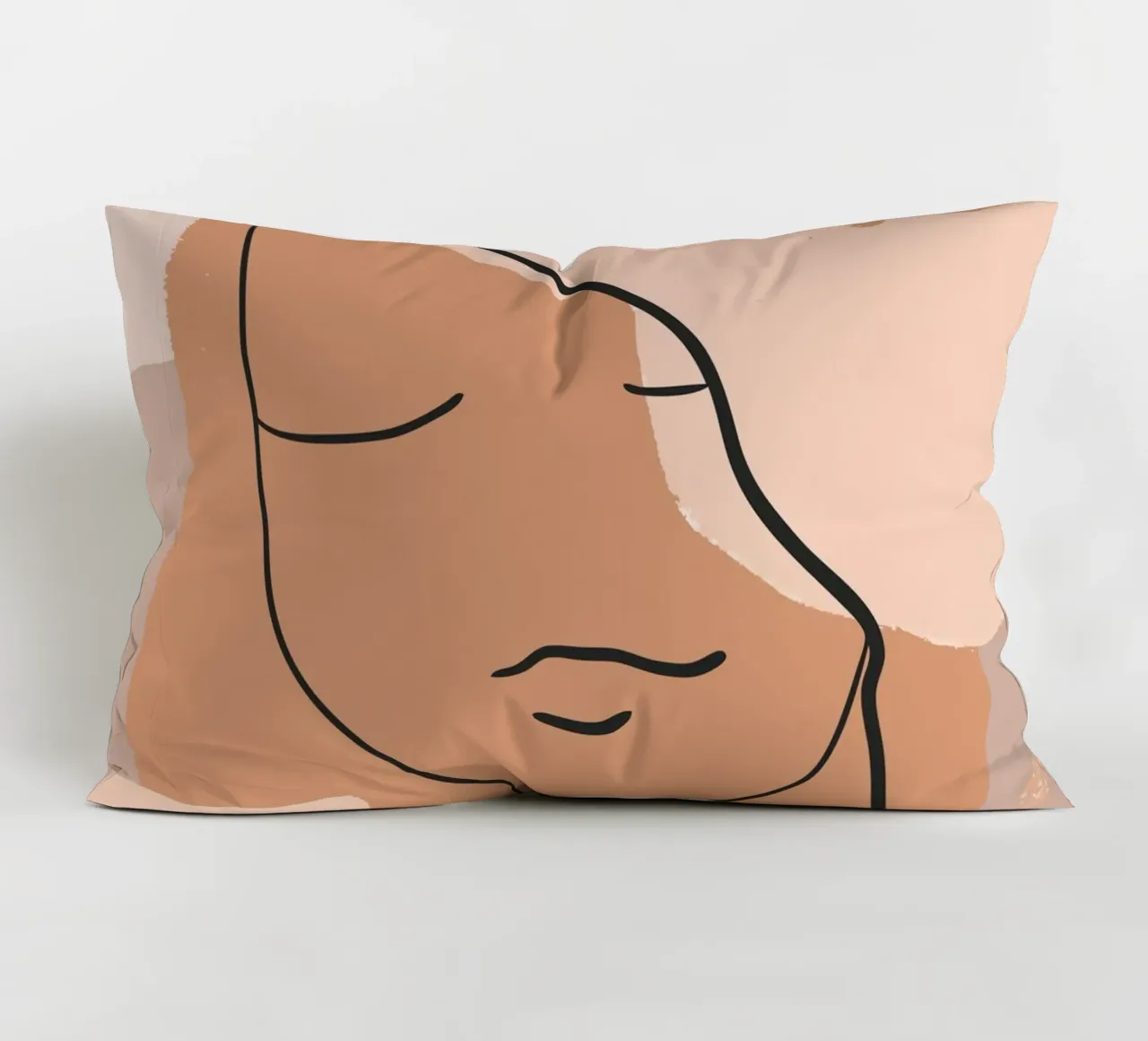 abstract face in lines cuscino da vintageshop