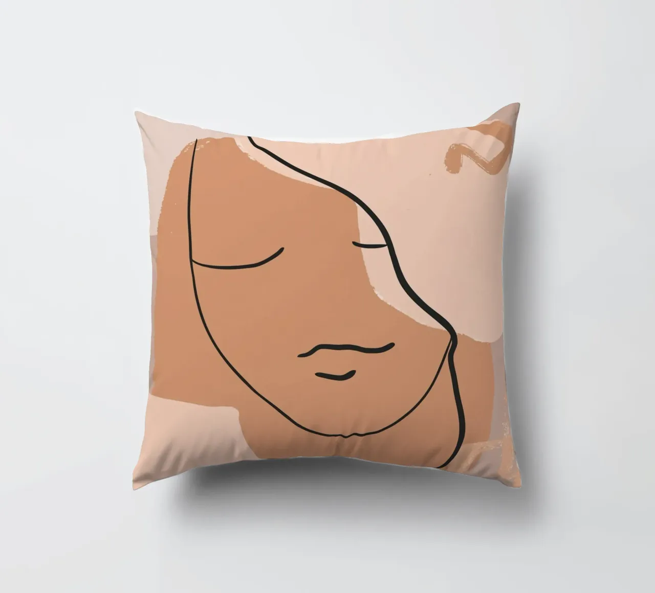 abstract face in lines cuscino da vintageshop