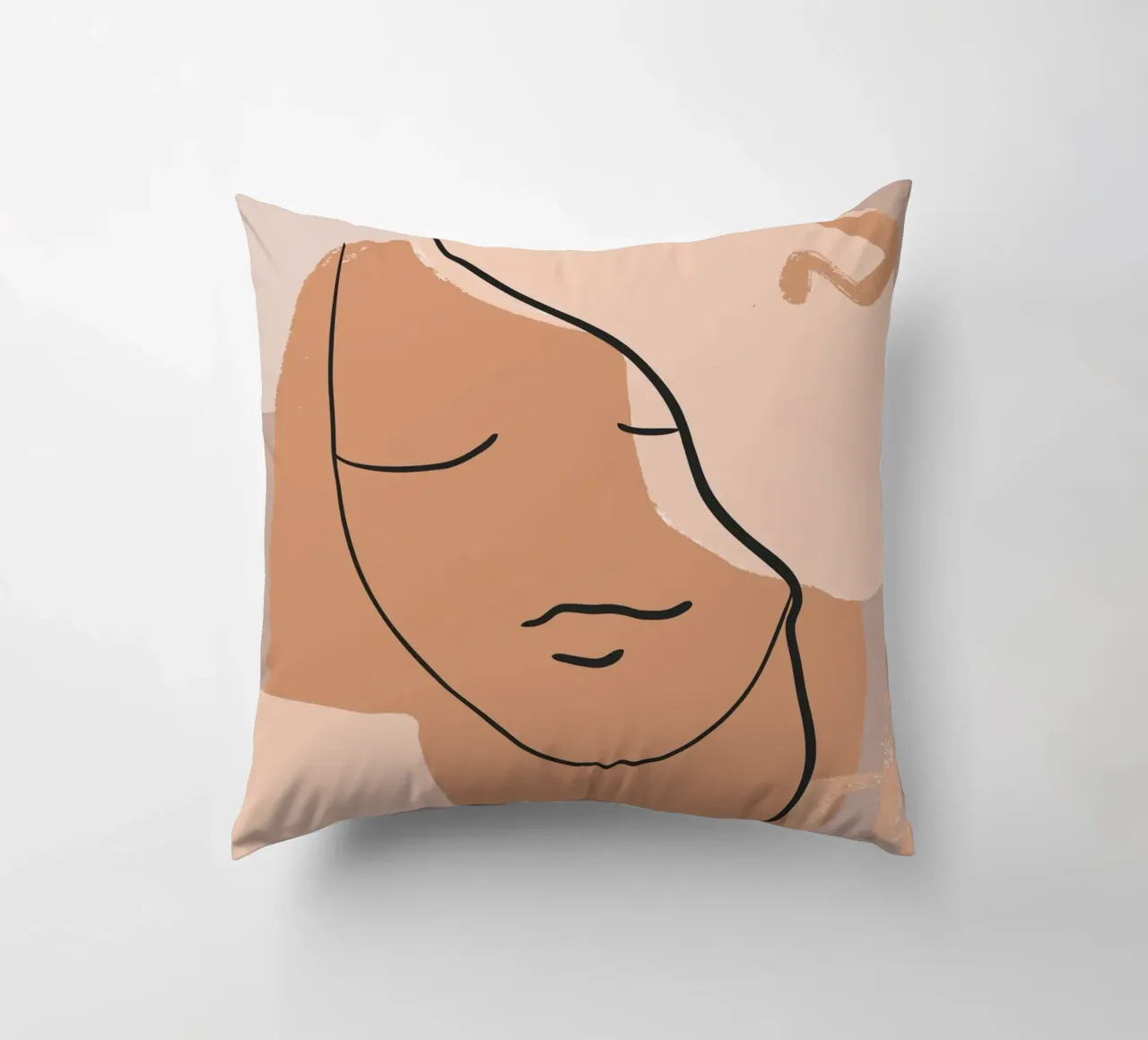 abstract face in lines cuscino da vintageshop