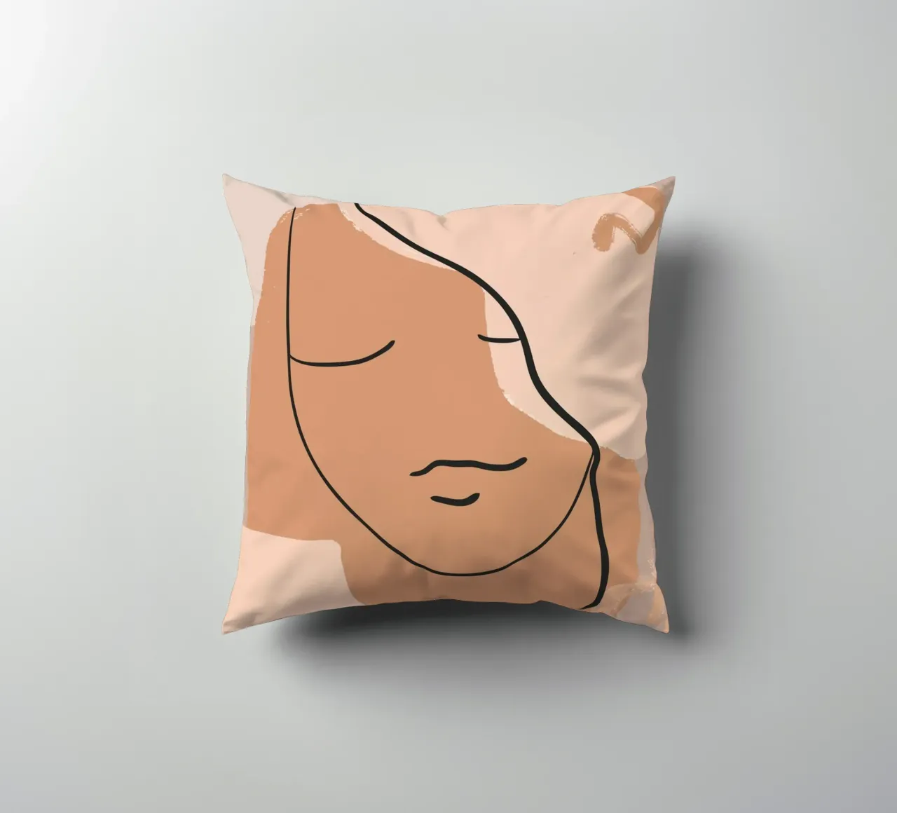 abstract face in lines cuscino da vintageshop