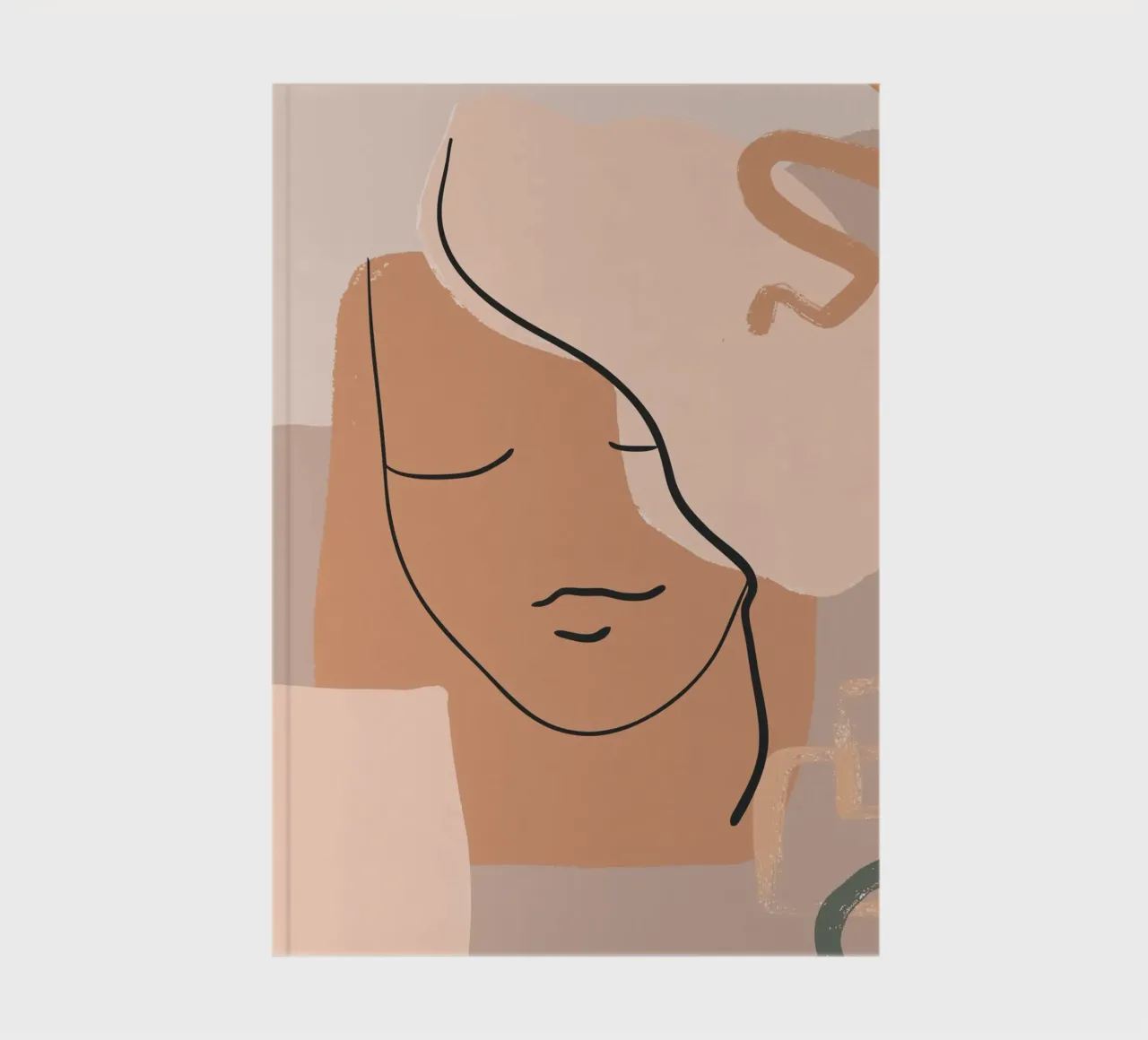 abstract face in lines notebook by vintageshop