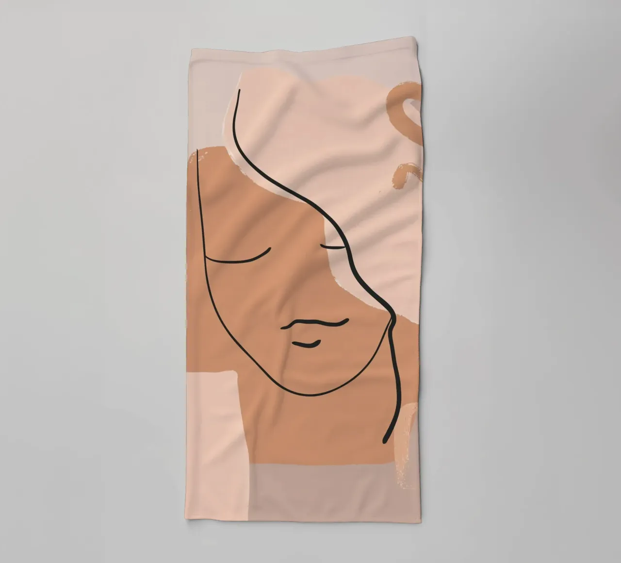 abstract face in lines asciugamano da bagno da vintageshop