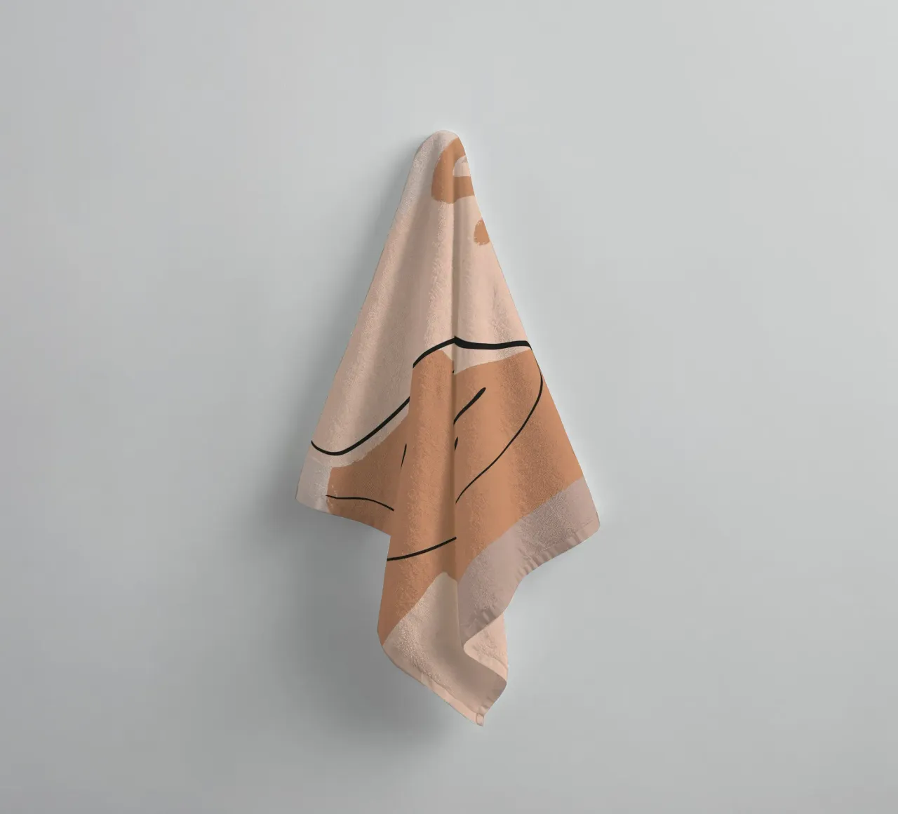 abstract face in lines asciugamano da bagno da vintageshop