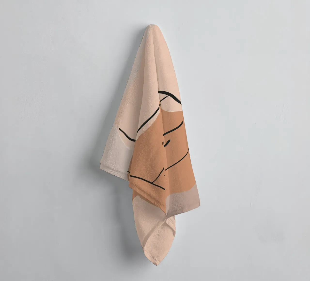 abstract face in lines asciugamano da bagno da vintageshop