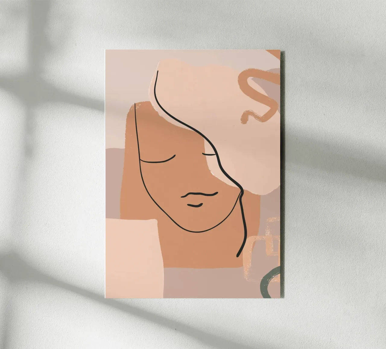 abstract face in lines alluminio dibond da vintageshop