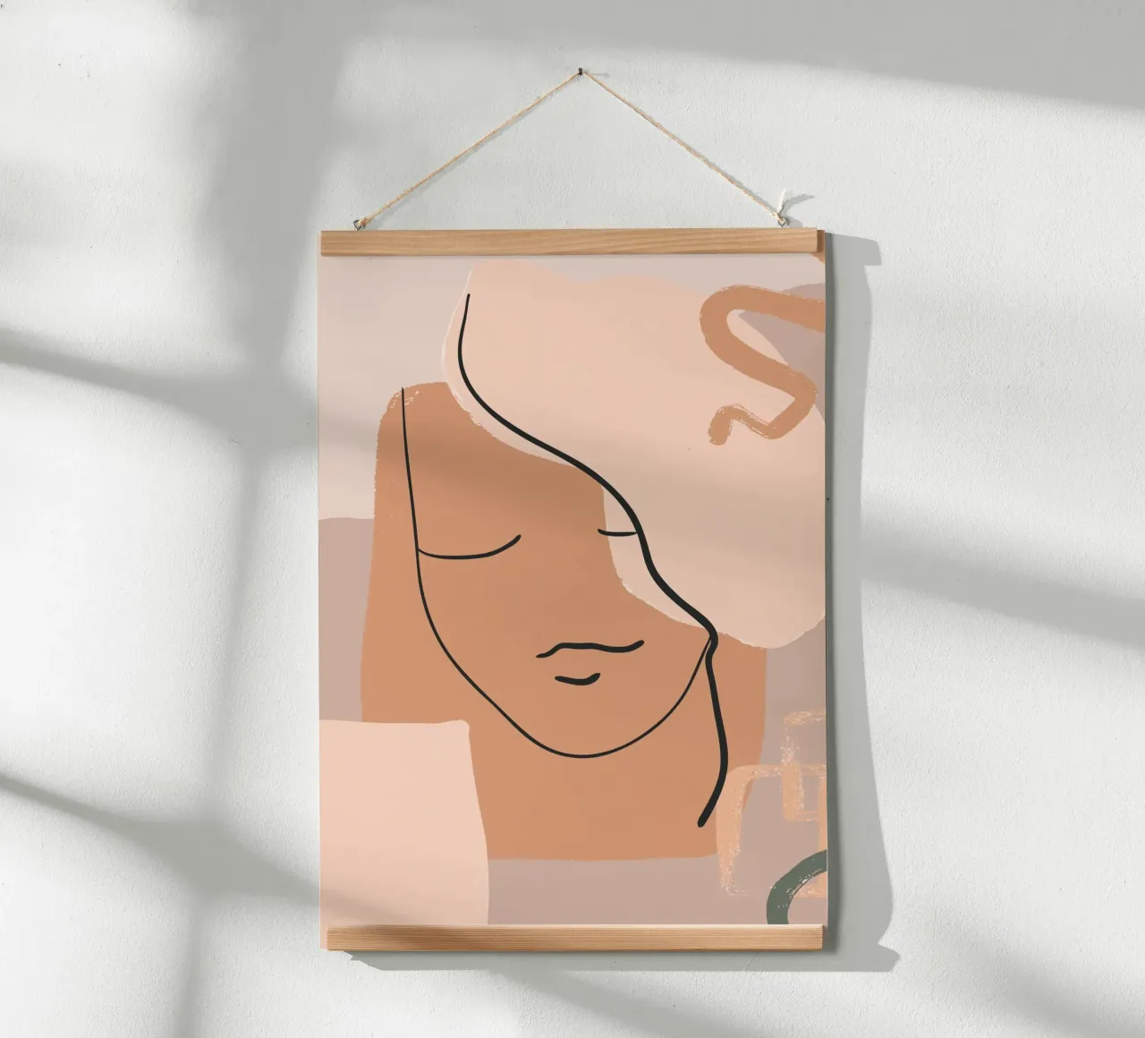 abstract face in lines hahnemühle by vintageshop