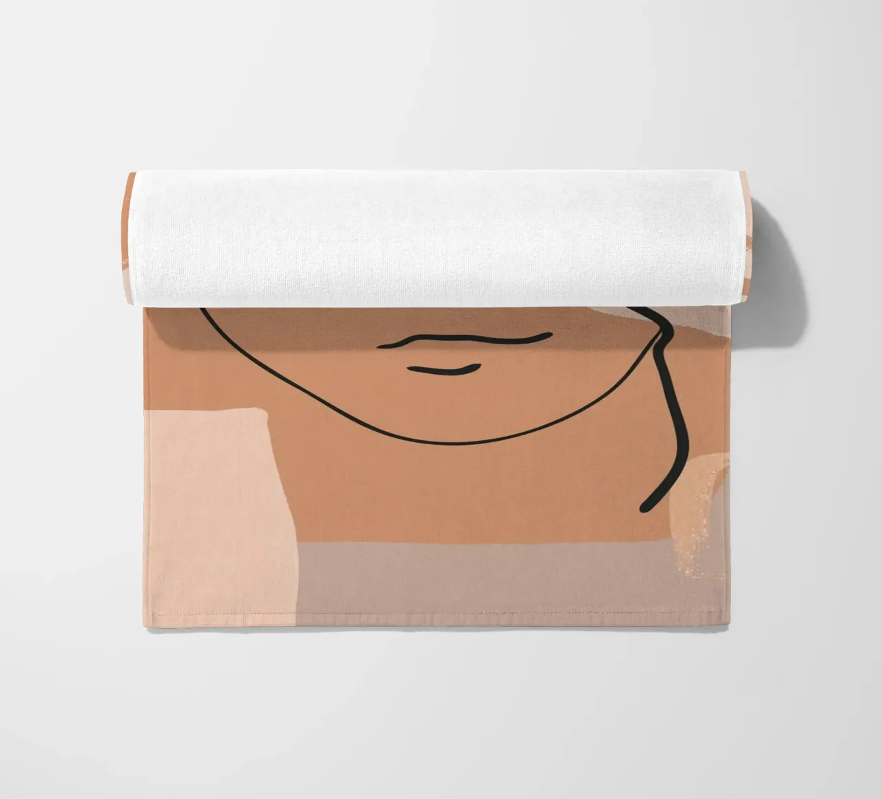 abstract face in lines telo mare da vintageshop