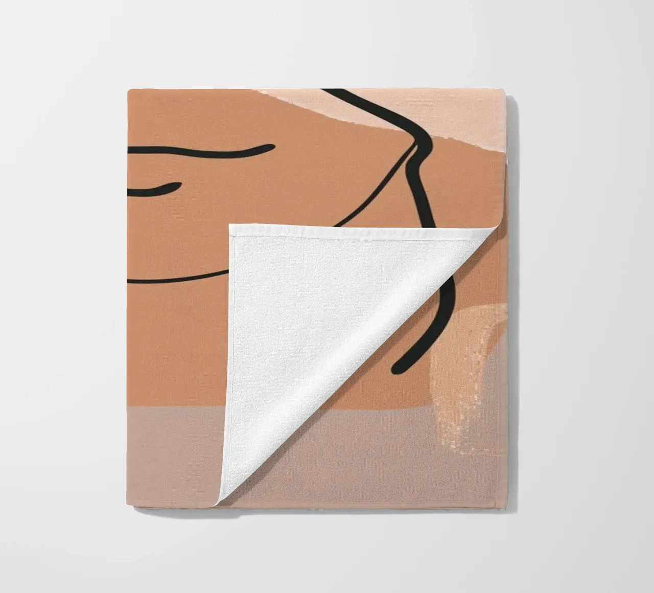 abstract face in lines telo mare da vintageshop