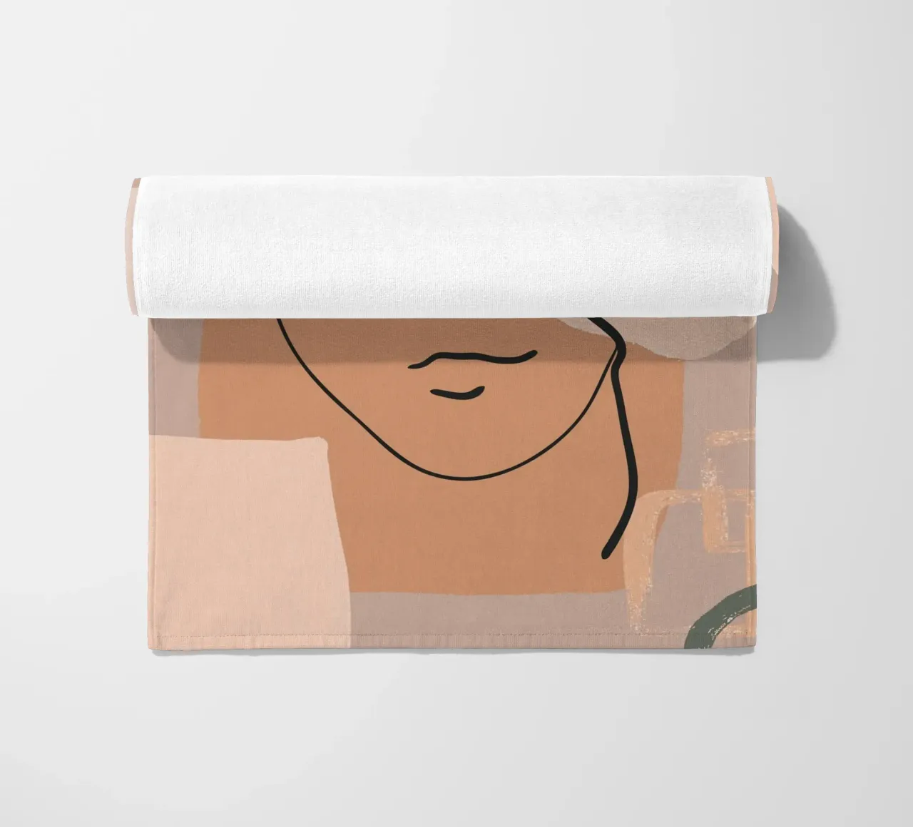 abstract face in lines telo mare da vintageshop