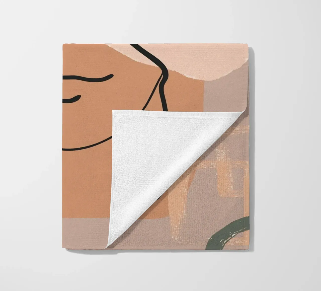 abstract face in lines telo mare da vintageshop