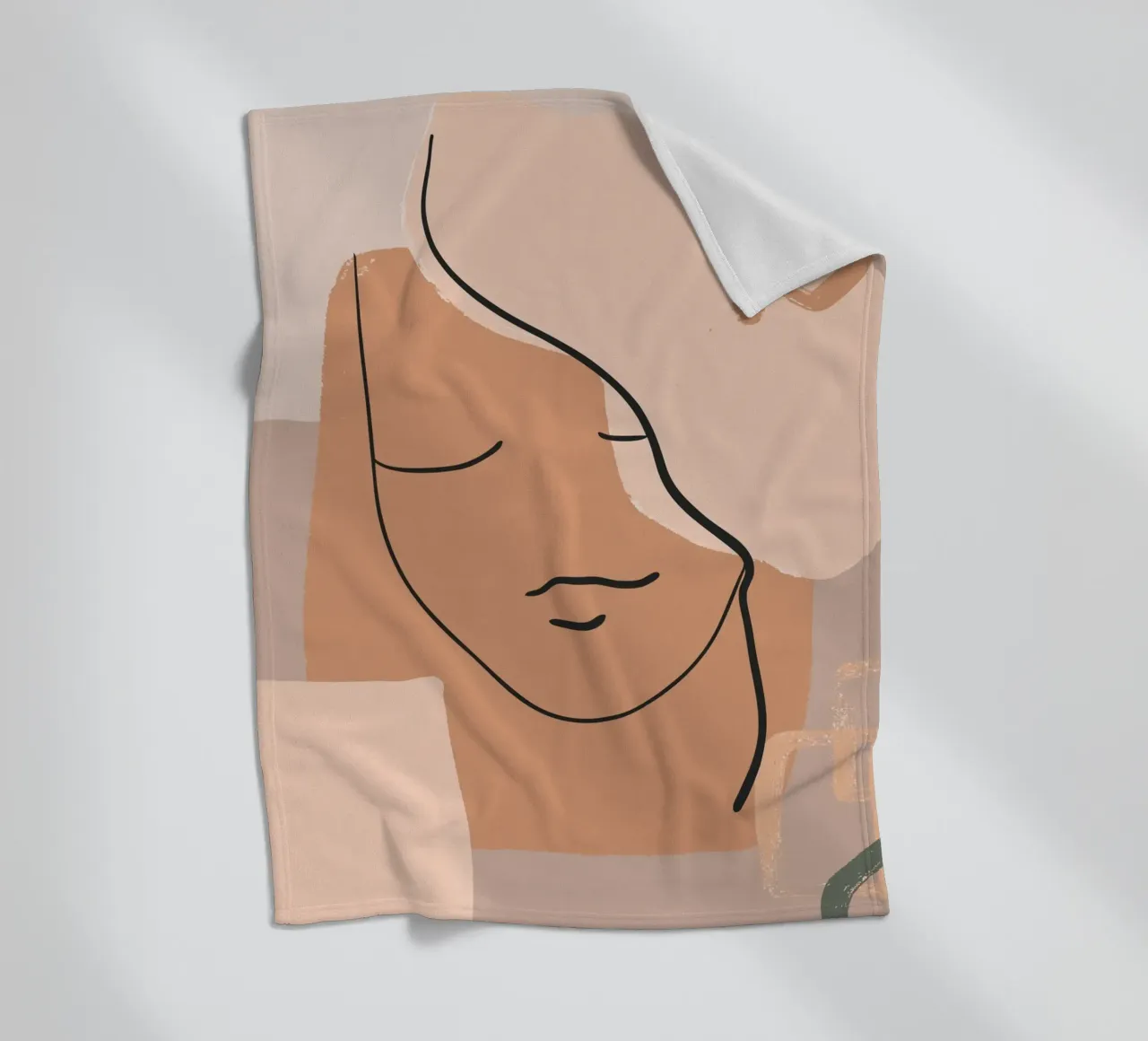 abstract face in lines fleece blanket by vintageshop