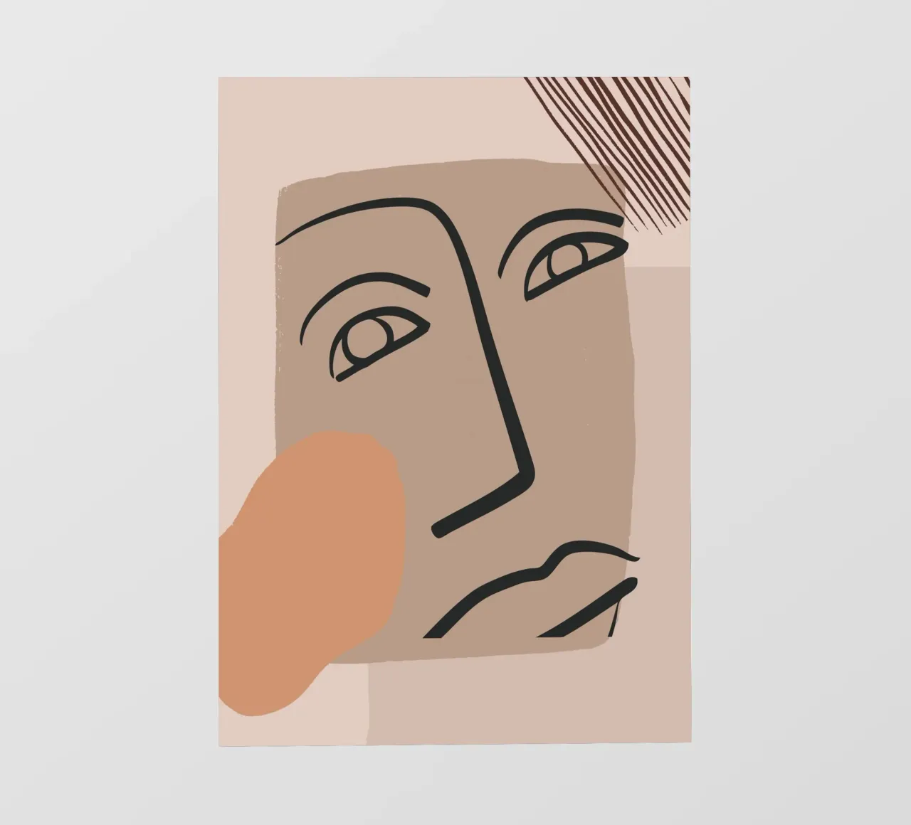 abstract face in lines x telo in pvc da vintageshop