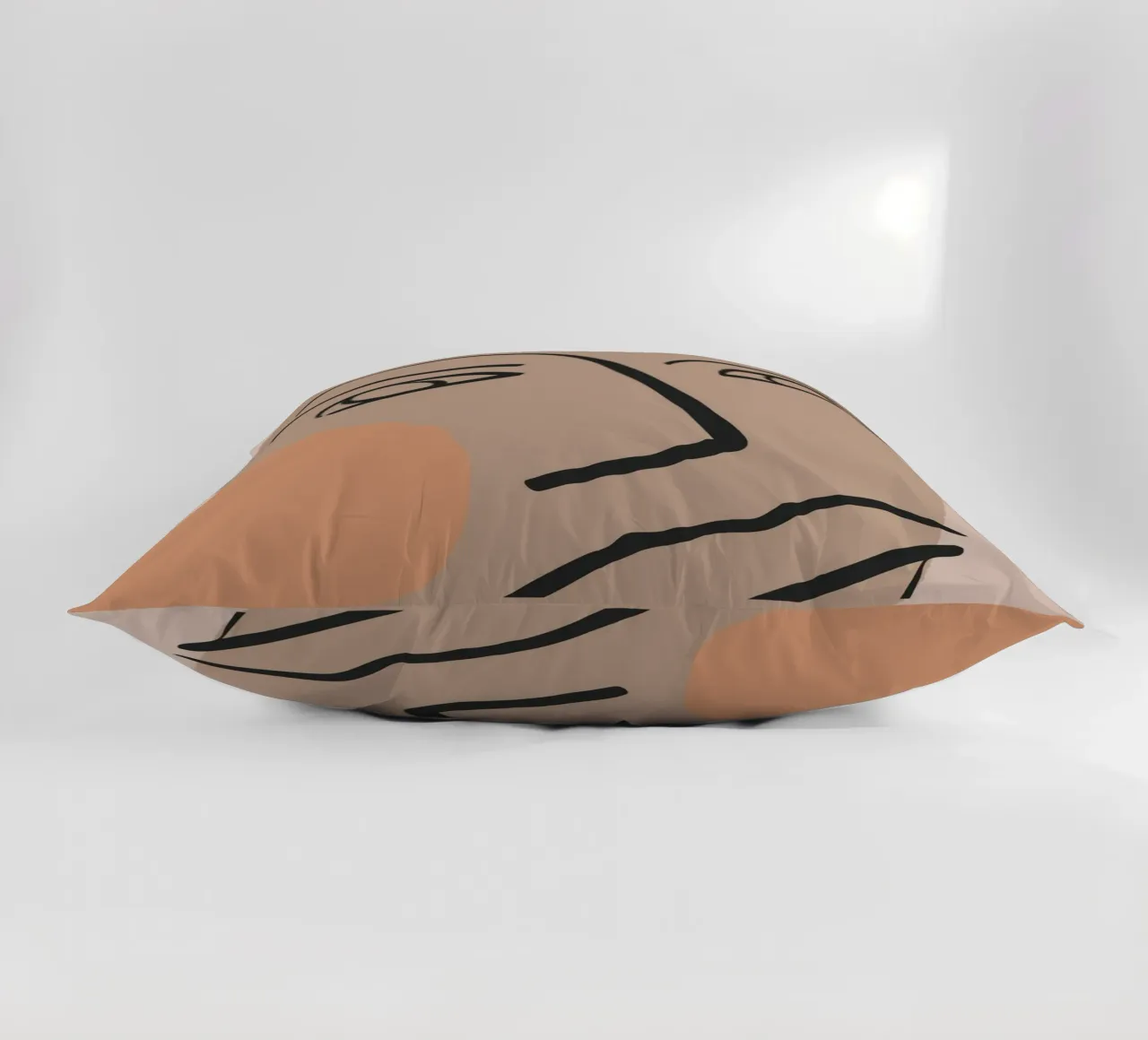 abstract face in lines x decorative cushion by vintageshop