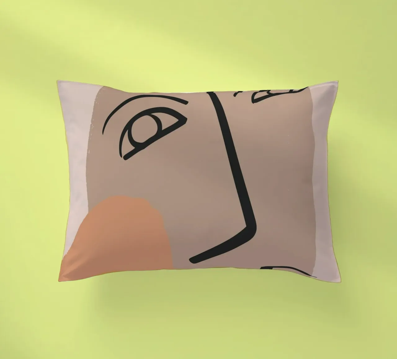 abstract face in lines x decorative cushion by vintageshop