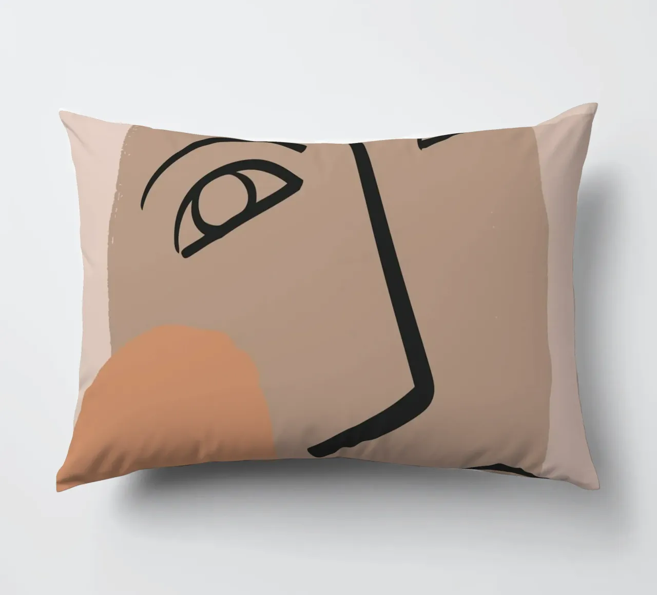 abstract face in lines x decorative cushion by vintageshop