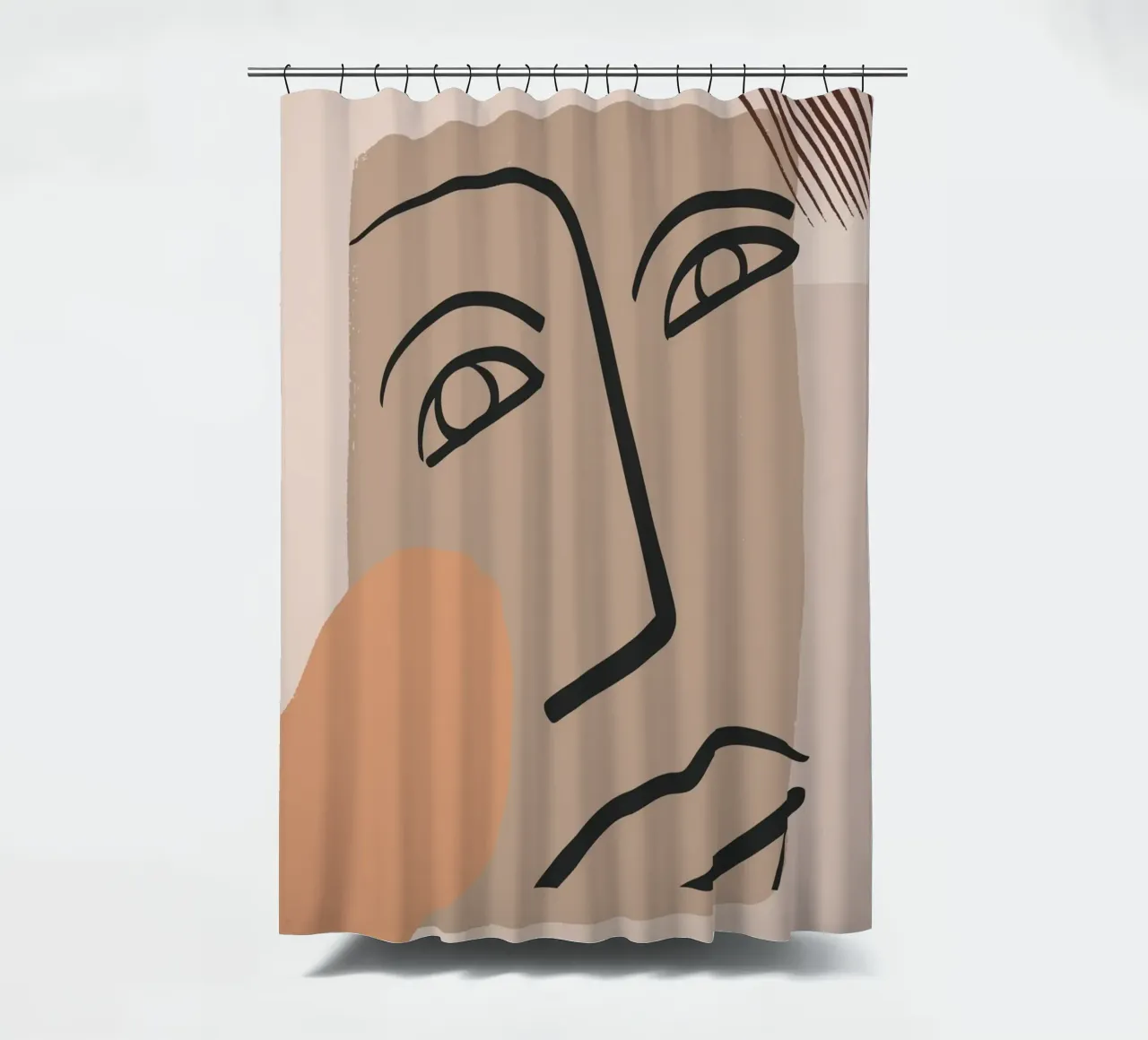 abstract face in lines x Duschvorhang von vintageshop