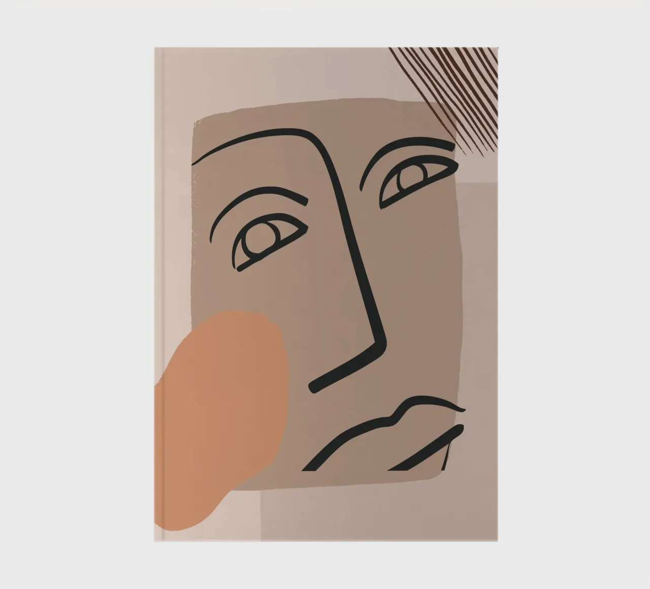 abstract face in lines x notebook by vintageshop