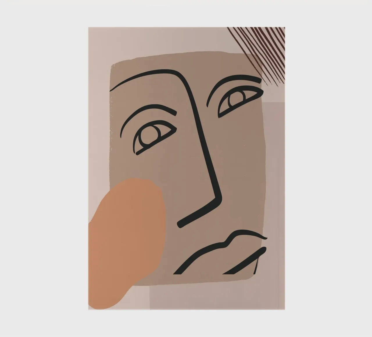 abstract face in lines x notebook by vintageshop