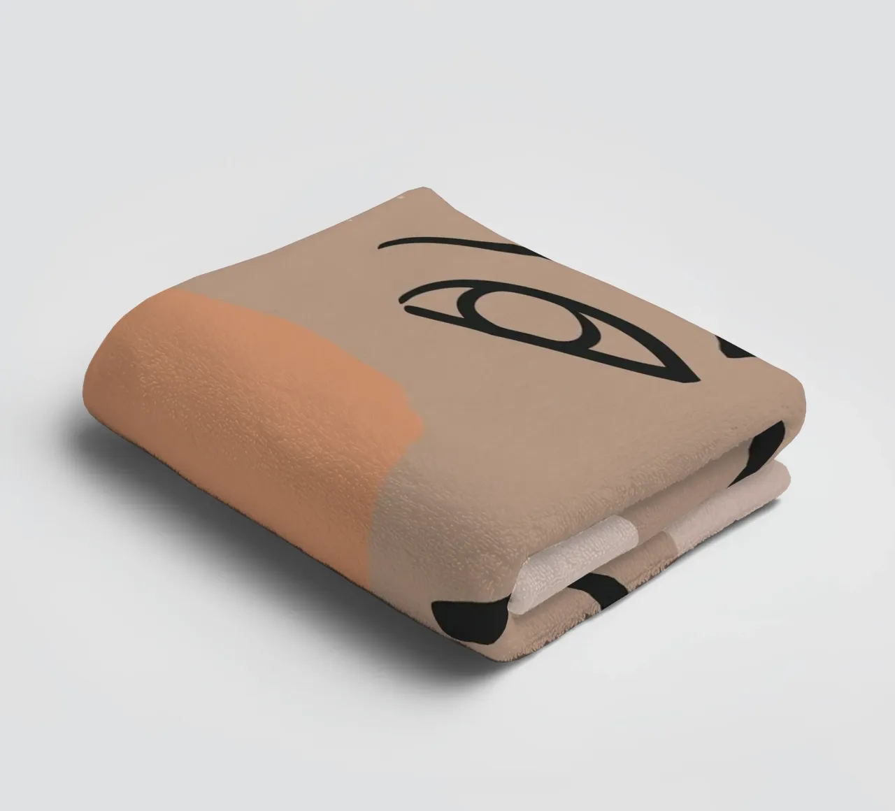 abstract face in lines x asciugamano da bagno da vintageshop