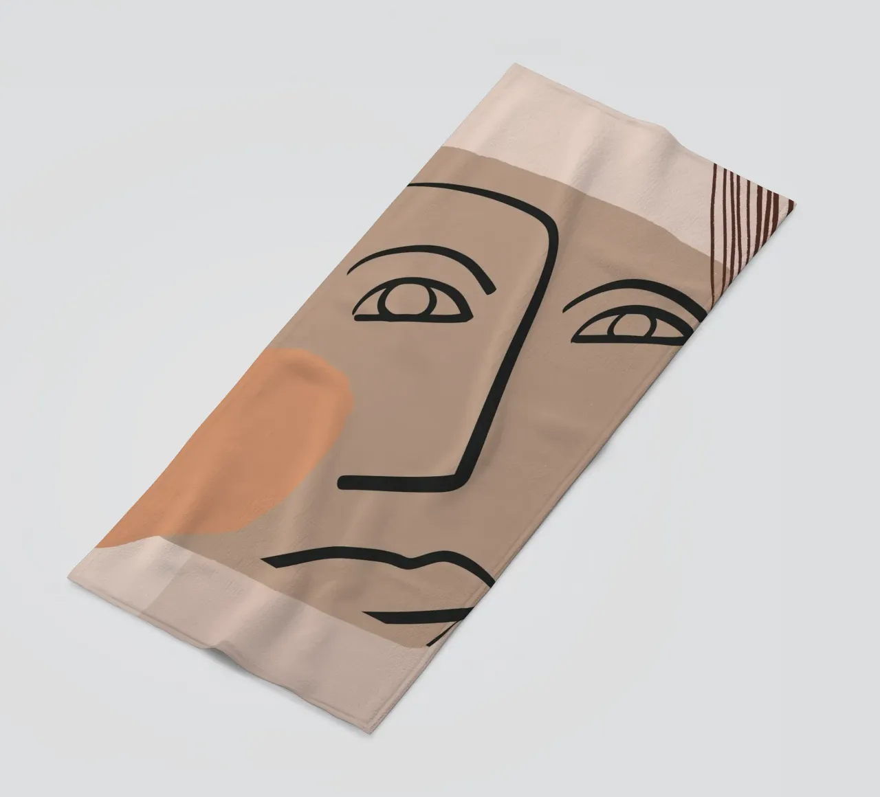 abstract face in lines x telo mare da vintageshop