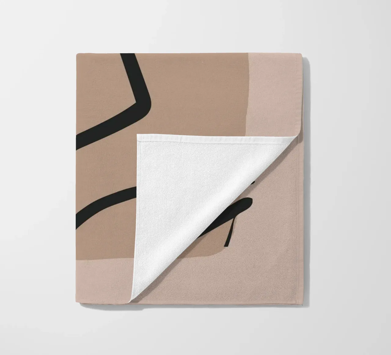 abstract face in lines x beach towel by vintageshop