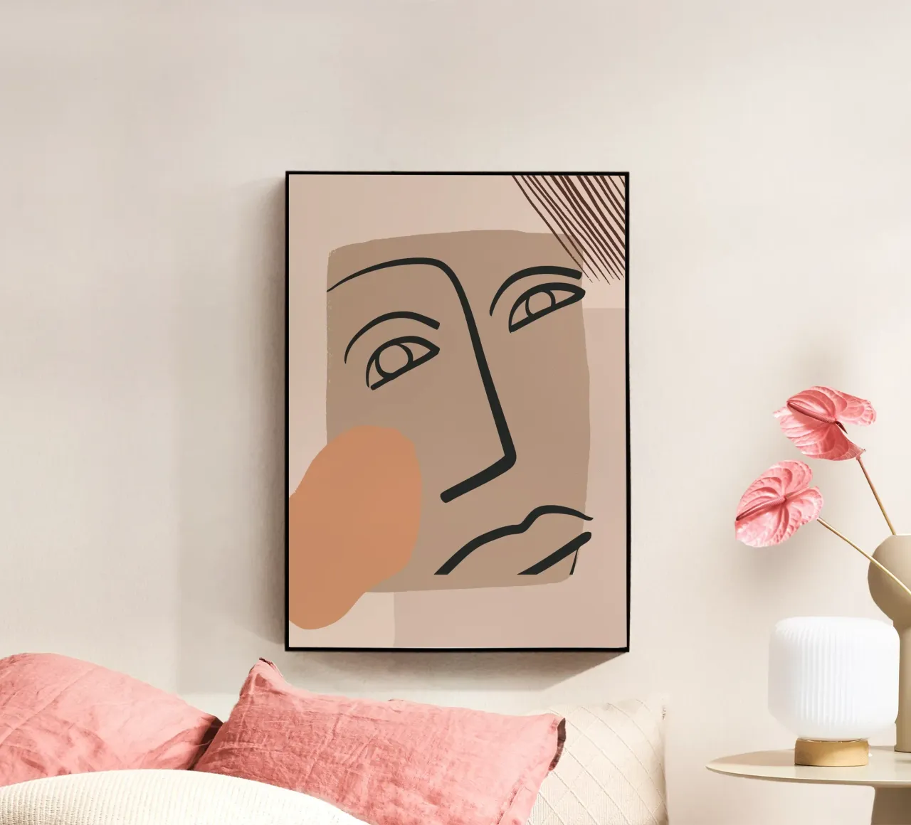 abstract face in lines x plexiglass da vintageshop