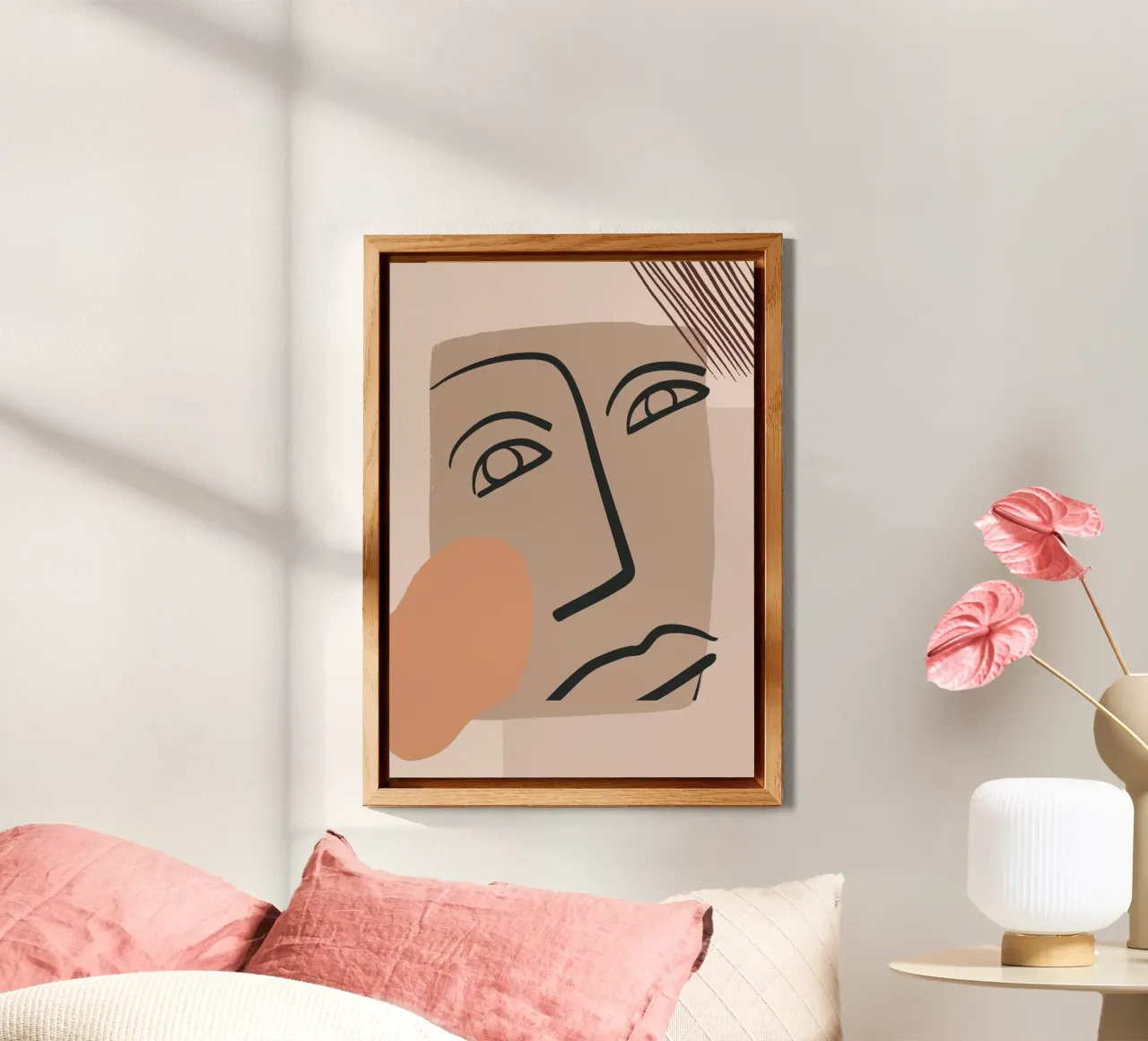 abstract face in lines x alluminio dibond da vintageshop