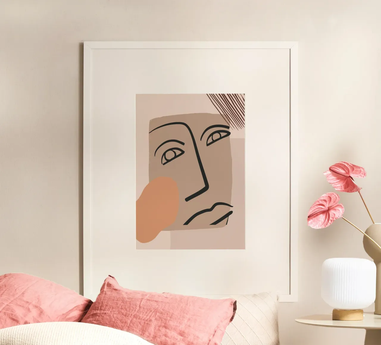 abstract face in lines x carta hahnemühle da vintageshop