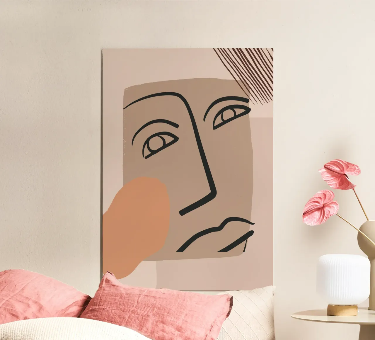 abstract face in lines x hahnemühle by vintageshop