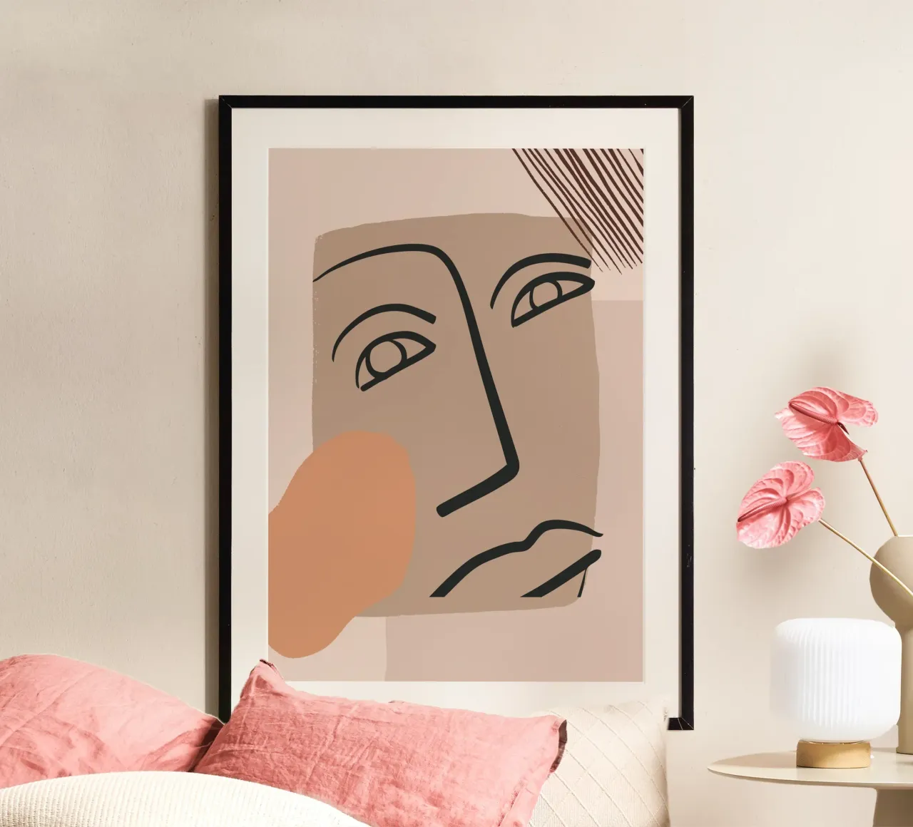abstract face in lines x hahnemühle by vintageshop