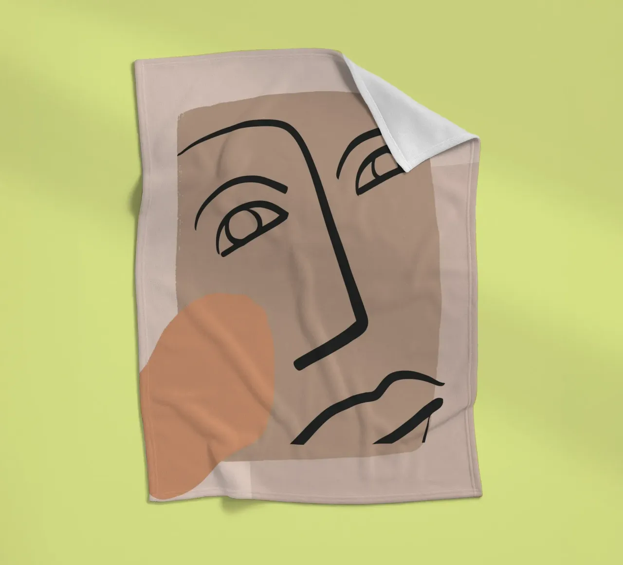 abstract face in lines x fleece blanket by vintageshop